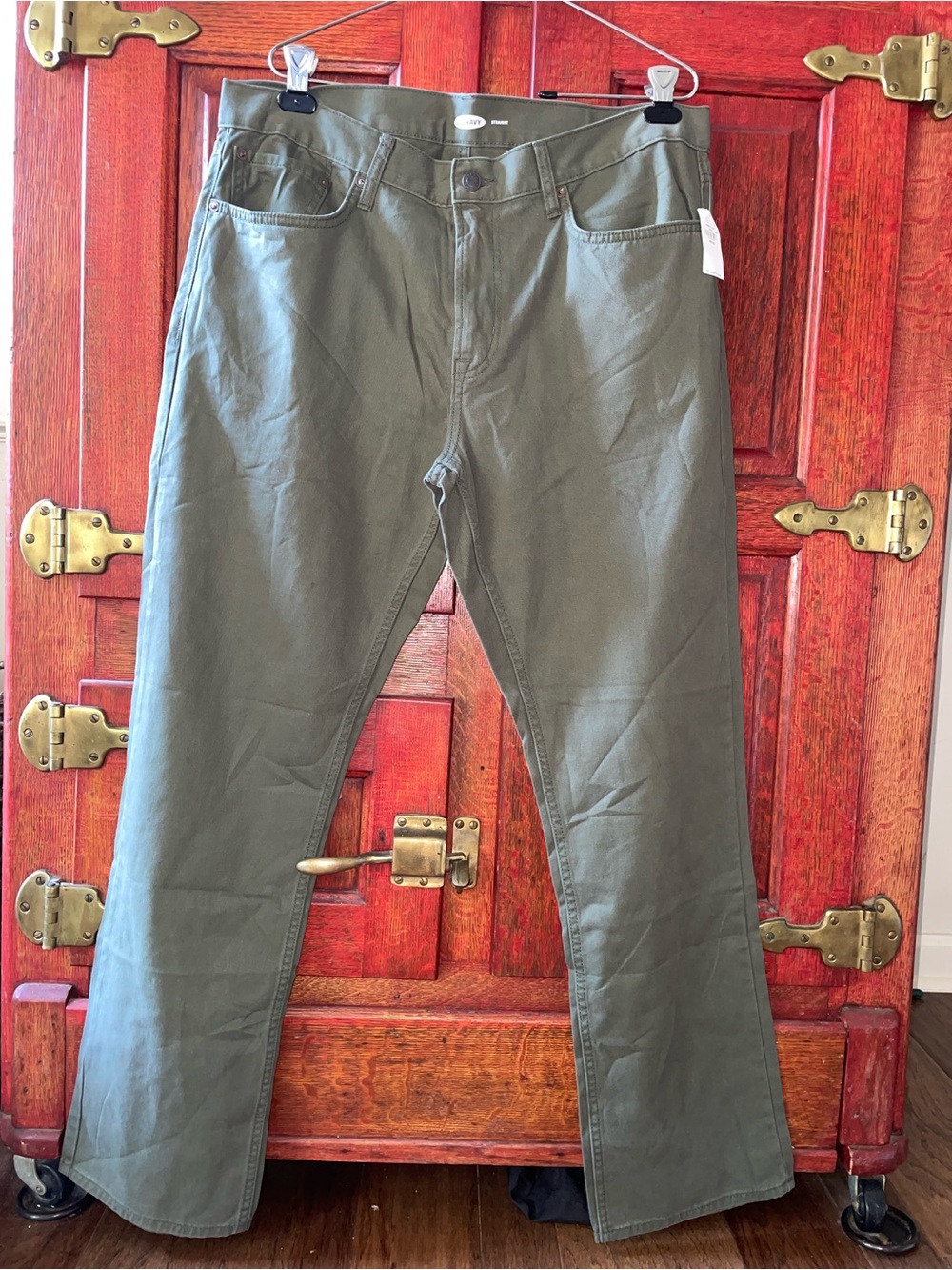 Old Navy Olive Straight-Leg Pants